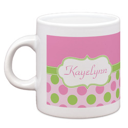 Pink & Green Dots Espresso Cup (Personalized)