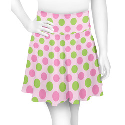 Pink & Green Dots Skater Skirt - Large