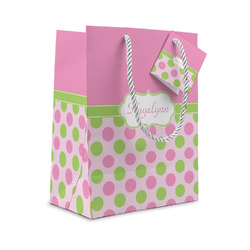 Pink & Green Dots Small Gift Bag (Personalized)