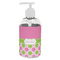 Pink & Green Dots Plastic Soap / Lotion Dispenser (8 oz - Small - White) (Personalized)