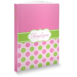 Pink & Green Dots Softbound Notebook (Personalized)