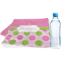 Pink & Green Dots Sports & Fitness Towel (Personalized)