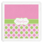 Pink & Green Dots Paper Dinner Napkins (Personalized)