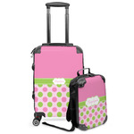 Pink & Green Dots Kids 2-Piece Luggage Set - Suitcase & Backpack (Personalized)