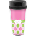 Pink & Green Dots Acrylic Travel Mug without Handle (Personalized)