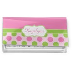 Pink & Green Dots Vinyl Checkbook Cover (Personalized)