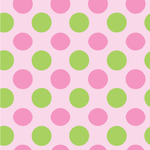 Pink & Green Dots Wallpaper & Surface Covering (Peel & Stick 24"x 24" Sample)