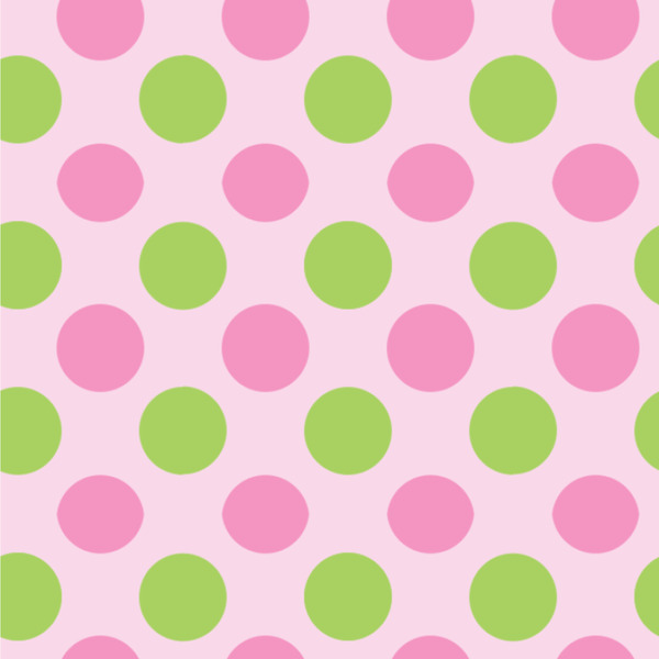 Custom Pink & Green Dots Wallpaper & Surface Covering (Peel & Stick 24"x 24" Sample)