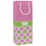 Pink & Green Dots Wine Gift Bags (Personalized)