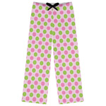 Pink & Green Dots Womens Pajama Pants - L