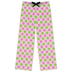 Pink & Green Dots Womens Pajama Pants - XS