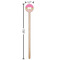 Pink & Green Dots Wooden 7.5" Stir Stick - Round - Dimensions