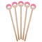 Pink & Green Dots Wooden 7.5" Stir Stick - Round - Fan View