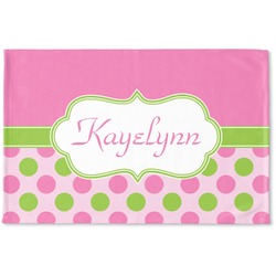 Pink & Green Dots Woven Mat (Personalized)