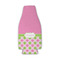 Pink & Green Dots Zipper Bottle Cooler - Set of 4 - FRONT