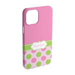 Pink & Green Dots iPhone Case - Plastic - iPhone 15 (Personalized)