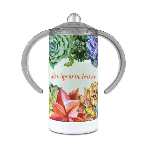 Custom Succulents 12 oz Stainless Steel Sippy Cup (Personalized)