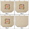 Succulents 3 Reusable Cotton Grocery Bags - Front & Back View