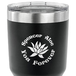 Succulents 30 oz Stainless Steel Tumbler - Black - Single Sided (Personalized)