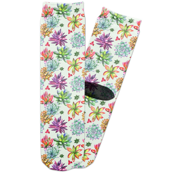 Custom Succulents Adult Crew Socks