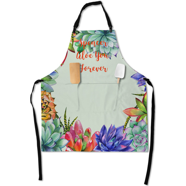 Custom Succulents Apron With Pockets w/ Name or Text