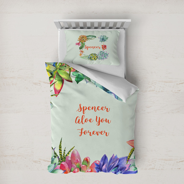 Custom Succulents Duvet Cover Set - Twin XL (Personalized)