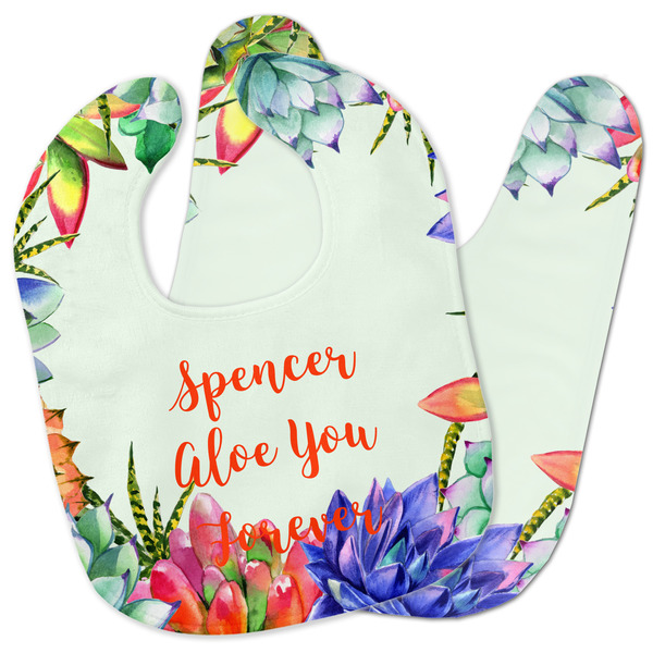 Custom Succulents Baby Bib w/ Name or Text