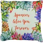 Succulents Faux-Linen Throw Pillow 16" (Personalized)