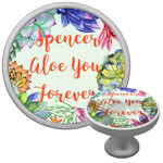 Succulents Cabinet Knob (Silver) (Personalized)