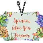 Succulents Rear View Mirror Ornament (Personalized)