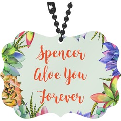 Succulents Rear View Mirror Charm (Personalized)