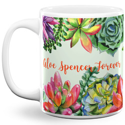 Succulents 11 Oz Coffee Mug - White (Personalized)