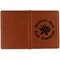 Succulents Cognac Leather Passport Holder Outside Single Sided - Apvl