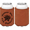 Succulents Cognac Leatherette Can Sleeve - Single Sided Front and Back