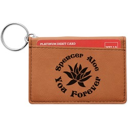 Succulents Leatherette Keychain ID Holder - Single Sided (Personalized)