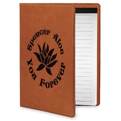 Succulents Leatherette Portfolio with Notepad - Small - Double Sided (Personalized)