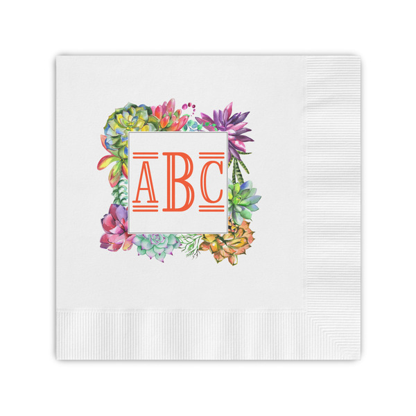 Custom Succulents Coined Cocktail Napkins (Personalized)