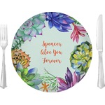 Succulents 10" Glass Lunch / Dinner Plates - Single or Set (Personalized)