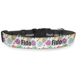 Succulents Deluxe Dog Collar - Double Extra Large (20.5" to 35") (Personalized)