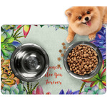 Succulents Dog Food Mat - Small w/ Name or Text