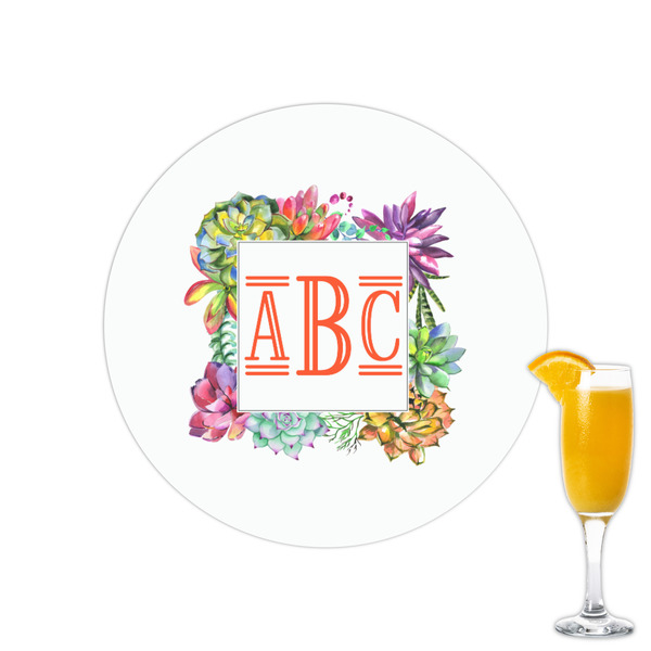 Custom Succulents Printed Drink Topper - 2.15" (Personalized)