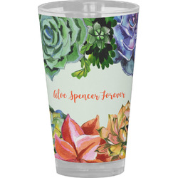 Succulents Pint Glass - Full Color (Personalized)