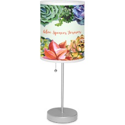 Succulents 7" Drum Lamp with Shade Polyester (Personalized)