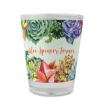 Succulents Glass Shot Glass - 1.5 oz - Set of 4 (Personalized)