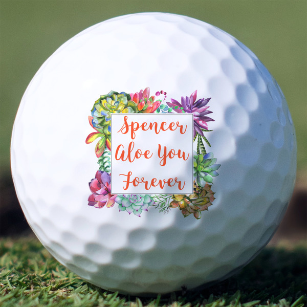 Custom Succulents Golf Balls - Titleist Pro V1 - Set of 3 (Personalized)