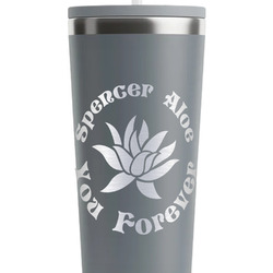 Succulents RTIC Everyday Tumbler with Straw - 28oz - Grey - Double-Sided (Personalized)