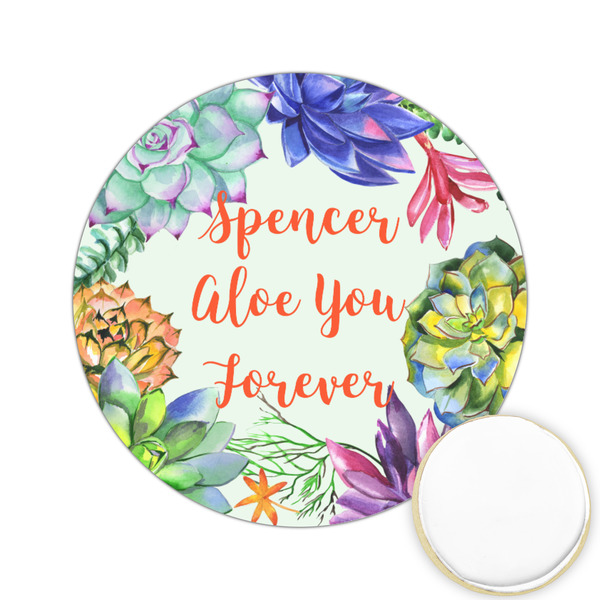 Custom Succulents Printed Cookie Topper - 2.15" (Personalized)