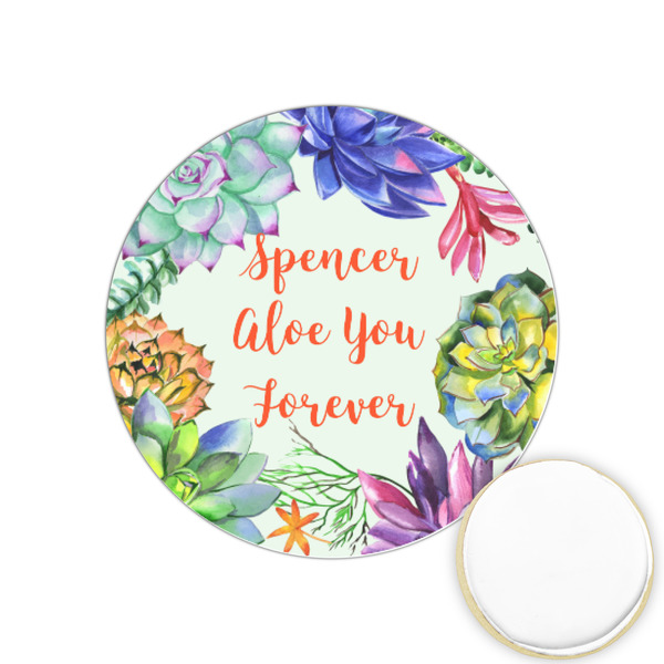 Custom Succulents Printed Cookie Topper - 1.25" (Personalized)