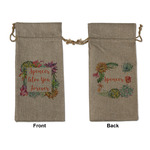 Succulents Large Burlap Gift Bag - Front & Back (Personalized)