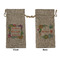 Succulents Large Burlap Gift Bags - Front & Back